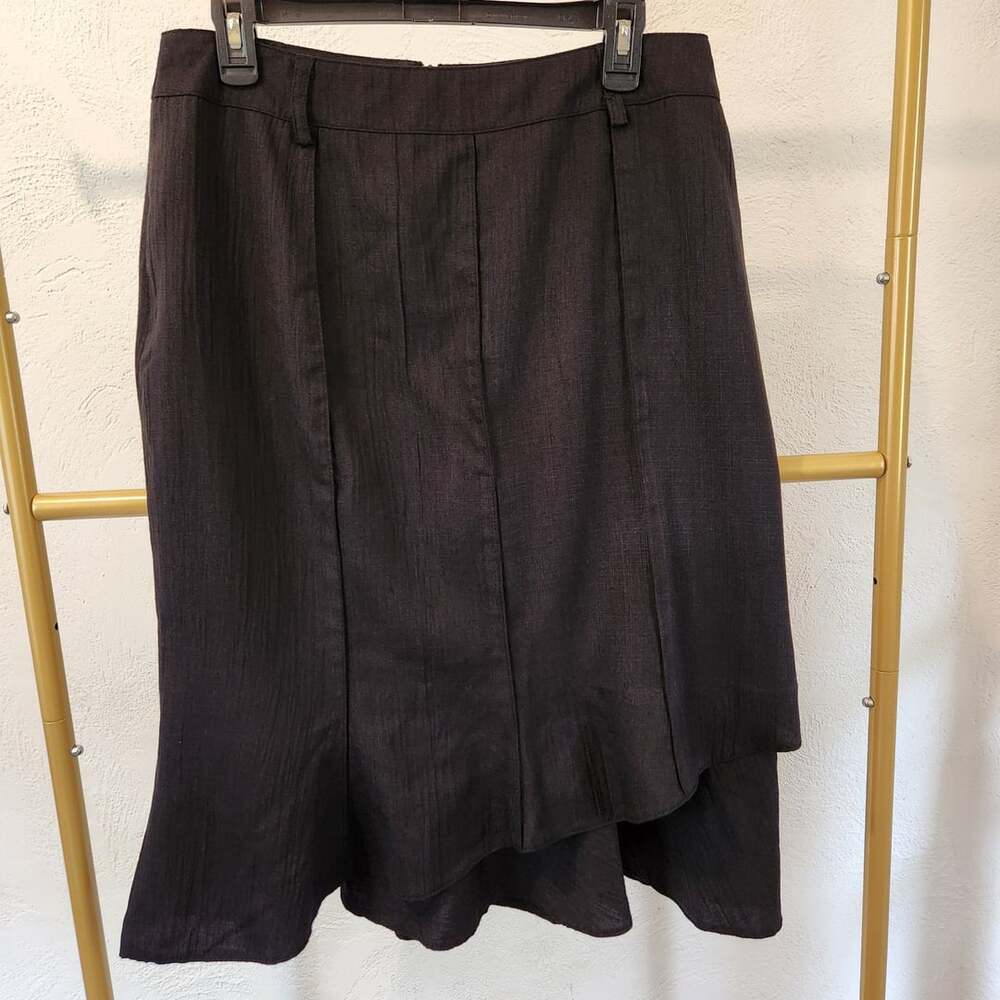 Lucien Daunois Midi Skirt Size 40 Dark Brown Layered Fishtail